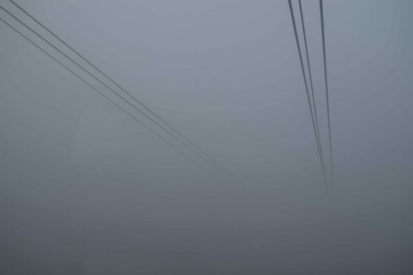 Pfänderbahngondel im Nebel verschwunden