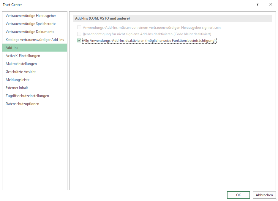 excel add ins